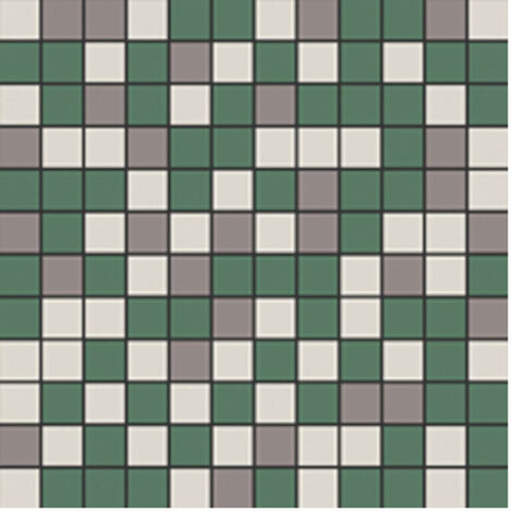 Mosaïque de grès cérame QUADROCOLOR COMBI - Mosaïque 2.5x2.5cm B199 Vert. greige et gris moyen - boîte de 2 m2 - Mosaïque 2.5x2.5cm B199 Vert. grei -
