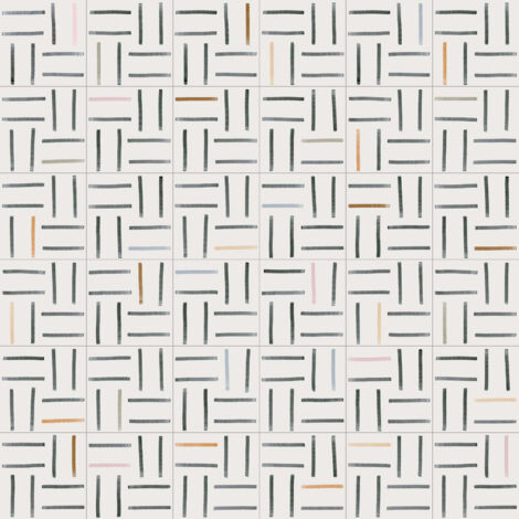 Carrelage effet carreau ciment Maori Bana 20x20cm 20x20cm Blanc et multicolores - Mat - boîte de 1 m2 (1/2)