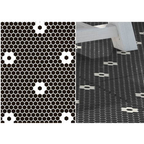 Mosaïque ART FACTORY FLORES 2.6x2.2cm Anti-dérapant Classe 3 boite de 1 m2 Anti-dérapant Classe 3 boite de 1 m2 - Mosaïque Hexagone 2.6x2.2 cm Noir e