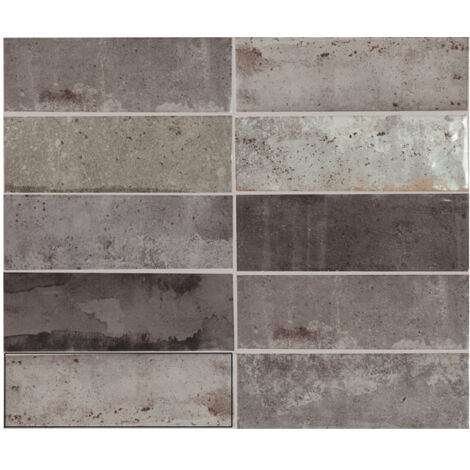 Carrelage mural faience effet rustique ROCK 16x5cm Gris - boîte de 0.71 m2 16 x 5 cm Gris -  - boîte de 0.71 m2