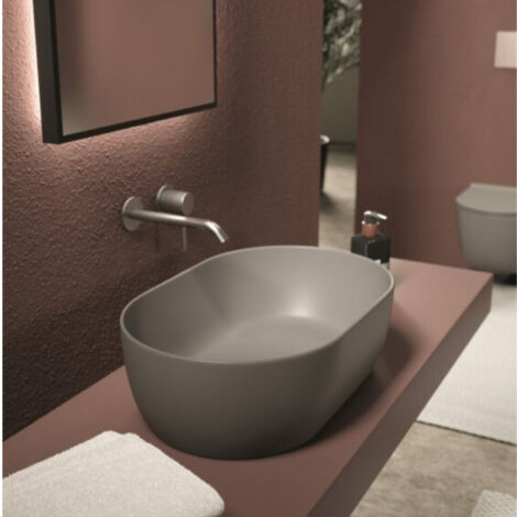 UNICA 55x35 Rose brillant. sans bonde. sans siphon (1/5)
