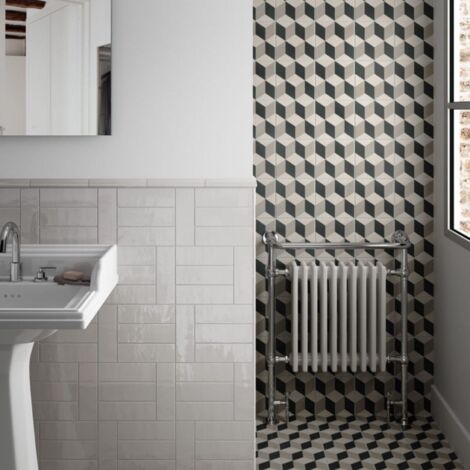 Carrelage mural faïence effet artisanal COUNTRY 20x6.5cm Grey pearl - Brillant - boîte de 0.50 m2 20x6.5cm Grey pearl - Brillant / Poli - boîte de 0.