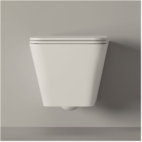 WC susp. HIDE Square Cafe mat. Abattant standard (1/5)
