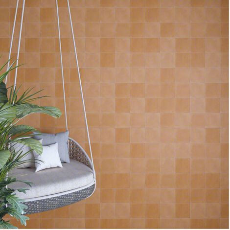 Carrelage effet carreau ciment uni Pop Tile Sixties 15x15cm (8 couleurs) 15x15cm Marron clair - Satiné - boîte de 1 m2 15x15 cm Marron clair - Satiné