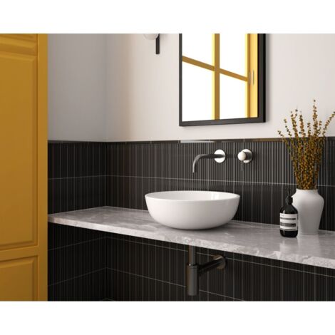 Carrelage mural faïence effet relief RYTHM 20x5cm 20x5cm Cloud Black - Brillant - boîte de 0.38 m2 20 x 5 cm Cloud Black - Brillant / Poli - boîte de