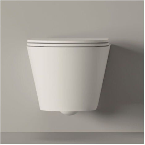 WC susp. HIDE Round Jaune brillant. Abattant standard (1/5)