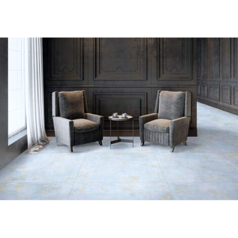 Carrelage effet métal Mood 60x60cm Bleu - Naturel - boîte de 1.42 m2 60x60 cm bec7ce - - boîte de 1.42 m2