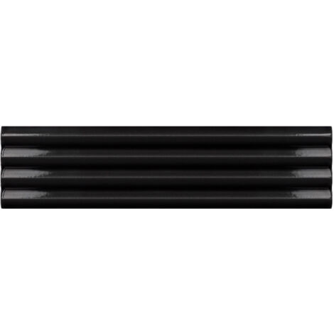 Carrelage mural faïence effet relief RYTHM 20x5cm 20x5cm Waffle Black - Brillant - boîte de 0.38 m2 20 x 5 cm Waffle Black - Brillant / Poli - boîte