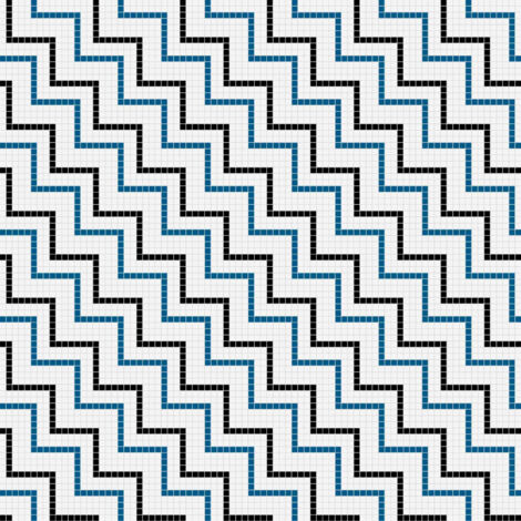Mosaïque 2.5x2.5cm motif géométrique Palm Springs Hemet (2 couleurs) Brillant boite de  m2 Brillant / Poli boite de  m2 - Mosaïque 2.5x2.5 cm Bleu -