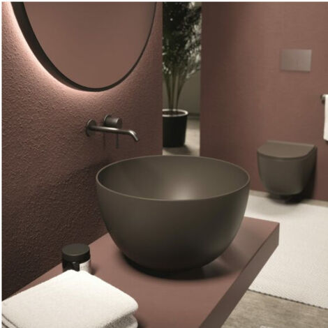UNICA diam50 Or brillant. sans bonde. siphon noir mat (1/5)