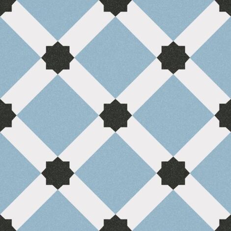 Vives Azulejos Y Gres – Carreaux de ciment bleu clair 20x20 cm – Finition satinée – Effet carreau ciment coloré – Pour intérieur – Boîte de 1 m²