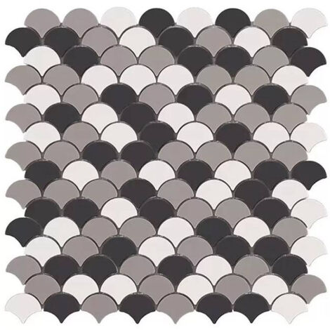 Mosaïque pâte de verre SOUL écaille 3.6x2.9cm - Mosaïque Écaille 3.6x2.9cm Frappe Mix - boîte de 0.87 m2 - Mosaïque Écaille 3.6x2.9cm Frappe Mix - -
