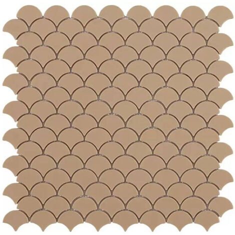 Mosaïque pâte de verre SOUL écaille 3.6x2.9cm - Mosaïque Écaille 3.6x2.9cm Beige Mat - boîte de 0.87 m2 - Mosaïque Écaille 3.6x2.9cm Beige Mat - bo -