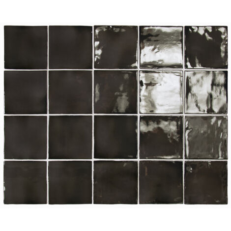Faïence - MANACOR - BLACK - 10X10 (1/4)