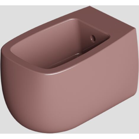 Bidet NUR suspendu Rose brillant. Avec bonde assortie