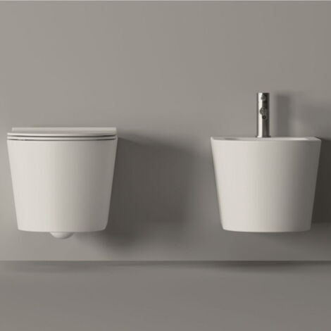 Bidet FORM suspendu Rose brillant. sans bonde (1/5)