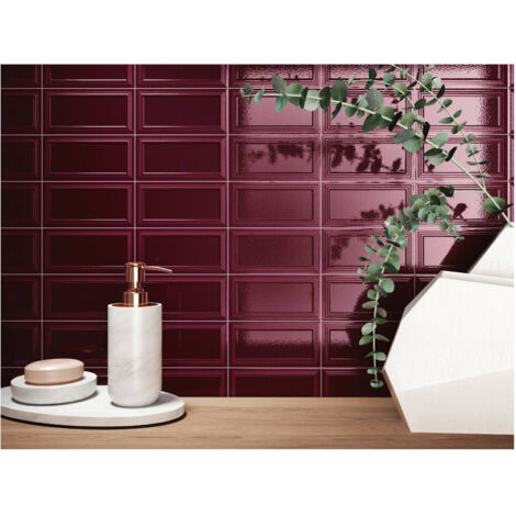 Carrelage mural faience effet classique KNIGHTSBRIDGE Brick 13x6.5cm Cherry - Brillant - boîte de 0.47 m2 Brick 13x6.5cm Cherry -  - boîte de 0.47 m2