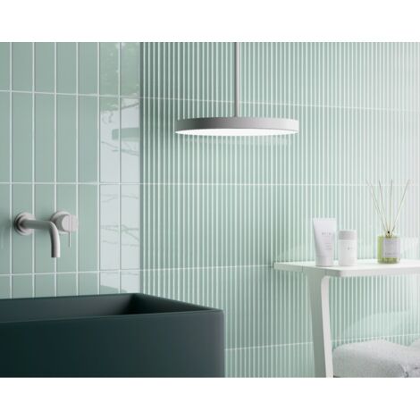 Carrelage mural faïence effet relief RYTHM 20x5cm 20x5cm Waffle Aloe - Brillant - boîte de 0.38 m2 20 x 5 cm Waffle Aloe - Brillant / Poli - boîte de