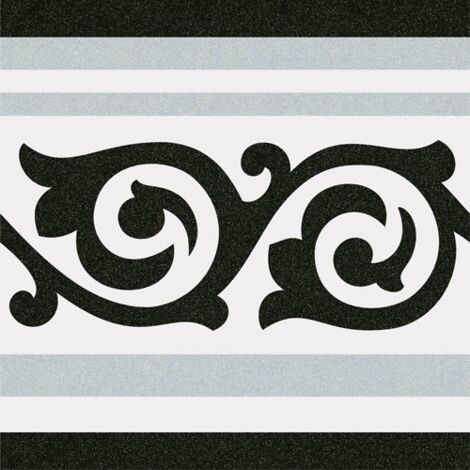 Carrelage effet carreau de ciment 1900 CALVET 20x20cm 20x20cm frise Gris - Satiné - boîte de 1 m2 20x20 cm frise Gris - Satiné - boîte de 1 m2