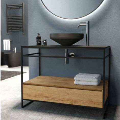 EQUILIBRUM H15 Or brillant. sans bonde. siphon noir mat (1/5)
