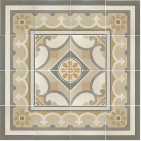 Carrelage effet carreau de ciment CAPRICE BURGUNDY 20x20cm Frise (droit) 20x20cm Beige - Mat - boîte de 1 m2 Frise (droit) 20x20 cm Beige - Mat - boî (1/5)
