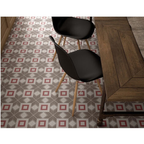 Carrelage effet carreau de ciment CAPRICE DECO COLOURS DECAL 20x20cm 20x20cm Marron - Mat - boîte de 1 m2 20x20 cm Marron - Mat - boîte de 1 m2
