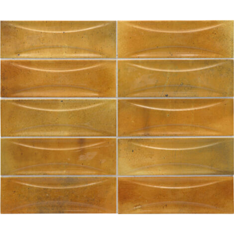 Carrelage mural faïence effet rustique THANGLONG Arco 20x6.5cm Caramel - Brillant - boîte de 0.50 m2 Arco 20x6.5 cm Caramel - Brillant / Poli - boîte