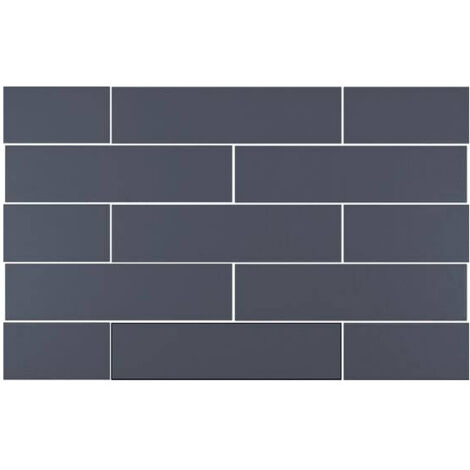 Carrelage mural faience effet graphique HAMPSTEAD Lisse Bleu - boîte de 0.44 m2 Lisse Woad -  - boîte de 0.44 m2