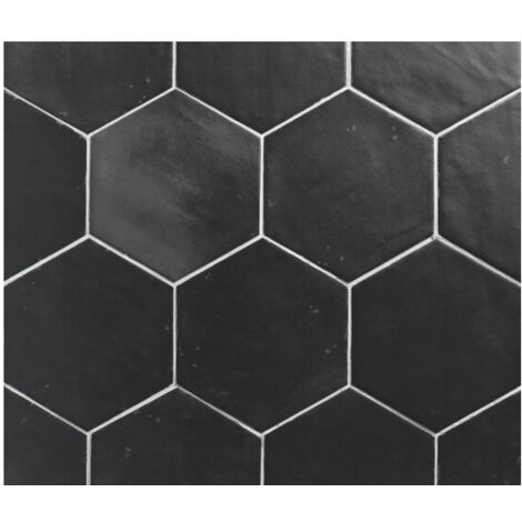 Carrelage effet Argile ATLAS HEXA Hexagone 16x14cm Noir - boîte de 0.33 m2 Hexagone 16x14 cm Noir -  - boîte de 0.33 m2