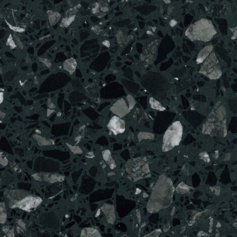 Véritable Carreau Terrazzo fond noir inclusions noires et blanches Millenium 60x40 cm boîte de 0.72m2 Satiné - Gioia Materia