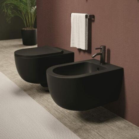 Bidet UNICA 55 suspendu Rose brillant. sans bonde (1/5)