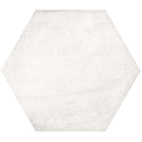 Carrelage effet chaux hexagone LAVERTON HEXAGONO BAMPTON ET BENENDEN Hexagone 26.6x23cm Blanc cassé - Mat - boîte de 0.50 m2 Hexagone 26.6x23 cm Blan