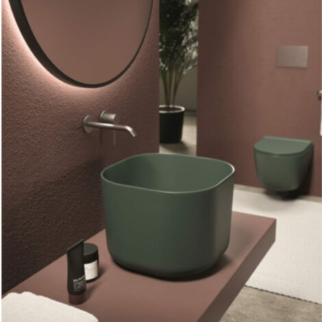 UNICA 40x40 Or brillant. sans bonde. siphon noir mat (1/5)