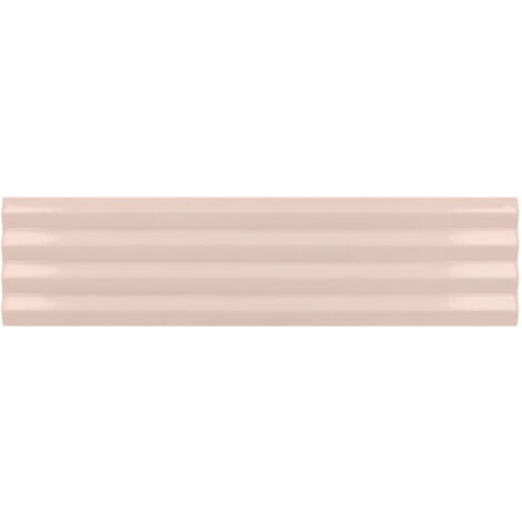 Carrelage mural faïence effet relief RYTHM 20x5cm 20x5cm Waffle Pink stony - Brillant - boîte de 0.38 m2 20 x 5 cm Waffle Pink stony - Brillant / Pol