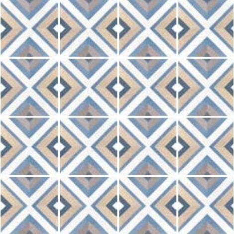 Carrelage effet carreau de ciment CAPRICE DECO COLOURS SQUARE 20x20cm 20x20cm Bleu - Mat - boîte de 1 m2 (1/5)