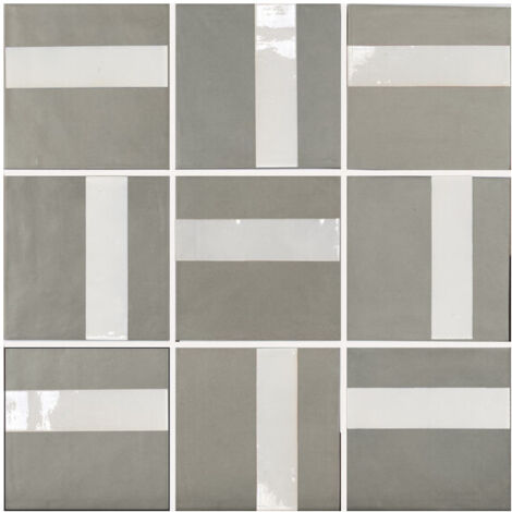 Carrelage effet argile DUST DECOR 15x15cm Gris - boîte de 0.50 m2 DECOR 15x15 cm 9c9990 - - boîte de 0.50 m2