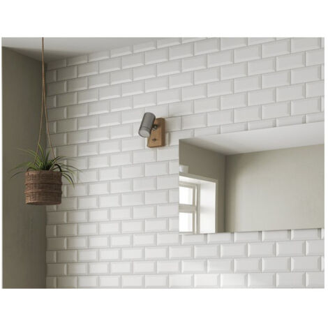 Carrelage mural faïence effet carreau Metro METRO 20x10 cm Blanc - Brillant / Poli - boîte de 1 m2