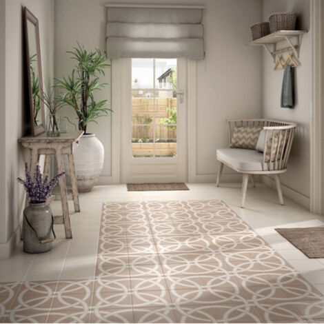 Carrelage effet carreau de ciment CAPRICE DECO PASTEL LOOP 20x20cm 20x20cm Taupe - Mat - boîte de 1 m2 20x20 cm Taupe - Mat - boîte de 1 m2