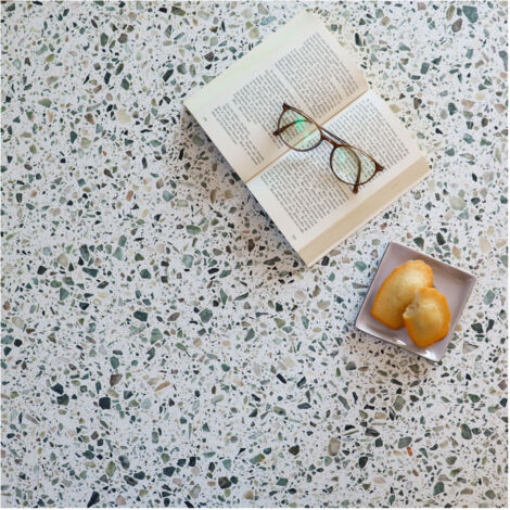 Véritable Carreau Terrazzo ZAMORA 60x30 cm boîte de 0.90m2 Brillant / Poli - Gioia Materia