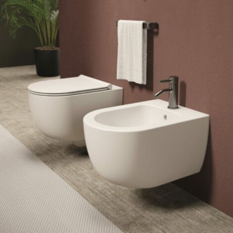Bidet Suspendu UNICA 50 Rose brillant. sans bonde (1/5)