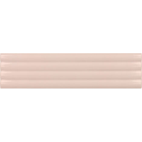 Carrelage mural faïence effet relief RYTHM 20x5cm 20x5cm Cloud Pink stony - Brillant - boîte de 0.38 m2 20 x 5 cm Cloud Pink stony - Brillant / Poli