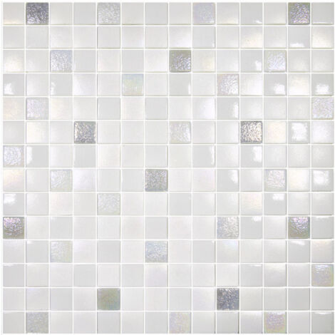 Mosaïque Texturas 2.3x2.3cm Ice mix mat. brillant et antidérapant sur trame nylon 33.3x33.3cm boite de 2 m2 boite de 2 m2 - Mosaïque 2.3x2.3 cm Gri