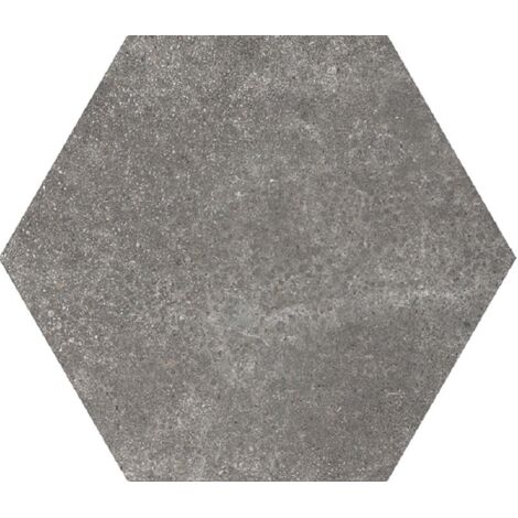 Carrelage effet ciment HEXATILE CEMENT hexagone 20x17.5cm Hexagone 20x17.5cm Gris Foncé. Anthracite - Mat - boîte de 0.71 m2 Hexagone 20x17.5 cm Gris