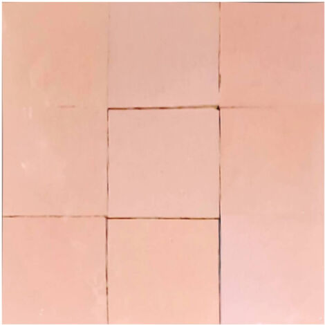 Zellige Marocain traditionnel. véritable. artisanal 10x10cm ép. 1.2cm - couleur : Rose - 53 - Gioia Materia