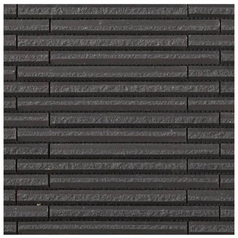 Mosaïque de grès cérame Zen INAX HOSOWARI BORDER - Black  boîte de 1 m2  -  Noir - boîte de 1 m2