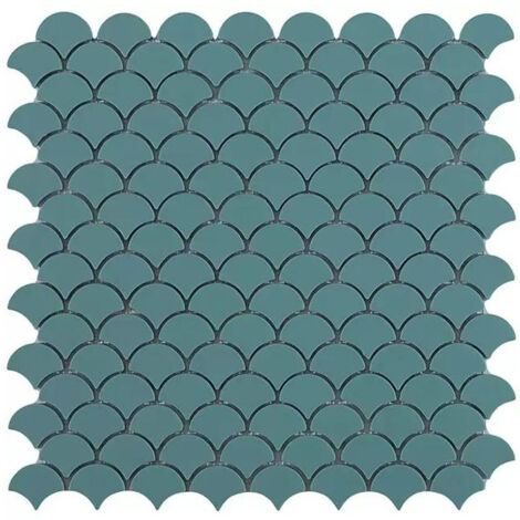 Mosaïque pâte de verre SOUL écaille 3.6x2.9cm - Mosaïque Écaille 3.6x2.9cm Vert Mat - boîte de 0.87 m2 - Mosaïque Écaille 3.6x2.9cm Vert Mat - boît -