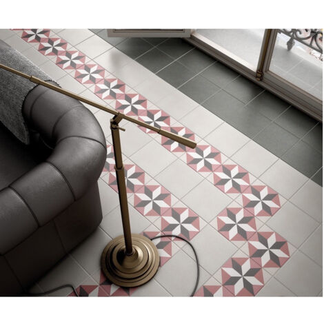 Carrelage effet carreau de ciment CAPRICE DECO COLOURS MAGIC 20x20cm 20x20cm Rouge - Mat - boîte de 1 m2