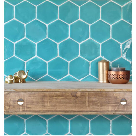 Carrelage mural TERRE CUITE ÉMAILLÉE Artisanale Hexagonale Rouge (brillant) - G001 - boîte de 0.70 m2 Rouge (brillant) - G001 - - boîte de 0.70 m2 (1/5)