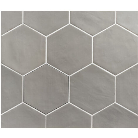 Carrelage effet Argile ATLAS HEXA Hexagone 16x14cm Gris - boîte de 0.33 m2 Hexagone 16x14 cm Gris - - boîte de 0.33 m2