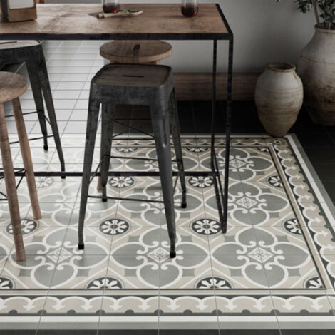 Carrelage effet carreau de ciment CAPRICE CHATELET 20x20cm 20x20cm Gris - Mat - boîte de 1 m2 20x20 cm Gris - Mat - boîte de 1 m2 (1/5)